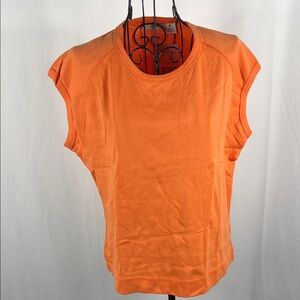 VINTAGE 90’s BASIC EQUIPMENT Orange Women's Muscle Tee XL 100% Cotton Sleeveless